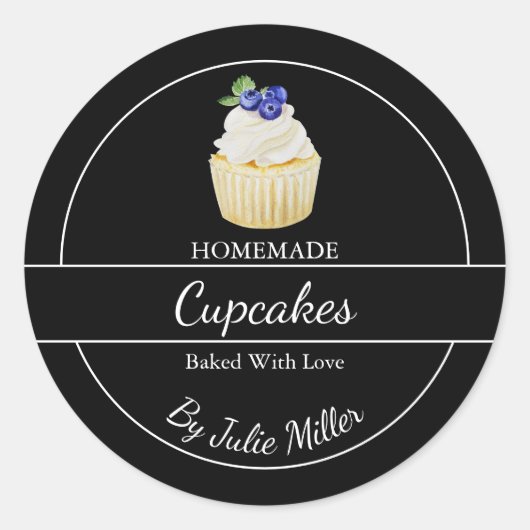 Einfache, hausgemachte Cupcakes Runder Aufkleber (Vorderseite)