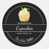 Einfache, hausgemachte Cupcakes Runder Aufkleber (Vorderseite)