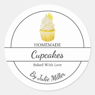 Einfache, hausgemachte Cupcakes Runder Aufkleber