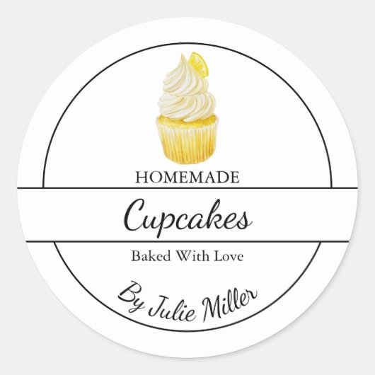 Einfache, hausgemachte Cupcakes Runder Aufkleber (Vorderseite)