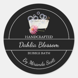 Einfache, hausgemachte Dahlia-Blase-Badewanne Runder Aufkleber