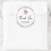 Einfache hausgemachte Donut Danke Label Runder Aufkleber (Tasche)