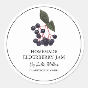 Einfache hausgemachte Elderberry-Marke Runder Aufkleber