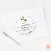 Einfache hausgemachte Elderberry-Marke Runder Aufkleber (Umschlag)