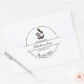 Einfache hausgemachte Elderberry-Marke Runder Aufkleber (Umschlag)
