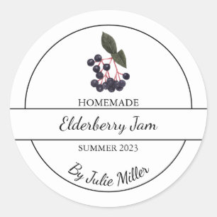 Einfache hausgemachte Elderberry-Marke Runder Aufkleber