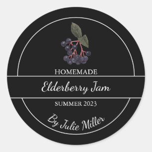 Einfache hausgemachte Elderberry-Marke Runder Aufkleber
