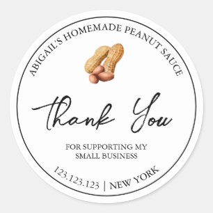 Einfache hausgemachte Erdnusssauce - Dankeschön-La Runder Aufkleber