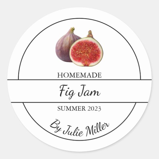 Einfache, hausgemachte Fig-Jam-Marke Runder Aufkleber (Vorderseite)