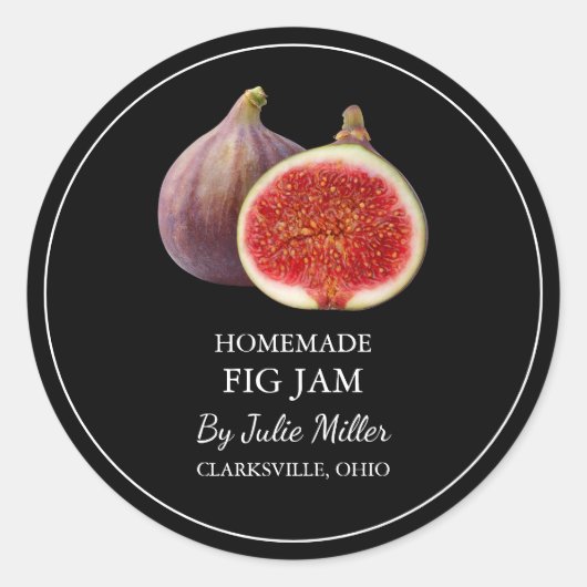 Einfache, hausgemachte Fig-Jam-Marke Runder Aufkleber (Vorderseite)