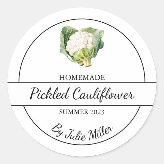 Einfache, hausgemachte, gepickte Blumenmarke Runder Aufkleber (Vorderseite)