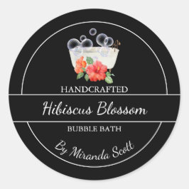 Einfache, hausgemachte Hibiskus-Blase-Badewanne Runder Aufkleber