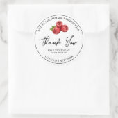 Einfache hausgemachte Himbeere Jam Danke Label Runder Aufkleber (Tasche)