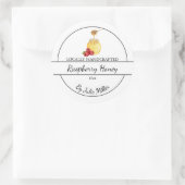 Einfache, hausgemachte Himbeere mit Honig Runder Aufkleber (Tasche)