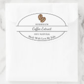 Einfache, hausgemachte Kaffeeextraktionsmarke Ovaler Aufkleber (Tasche)