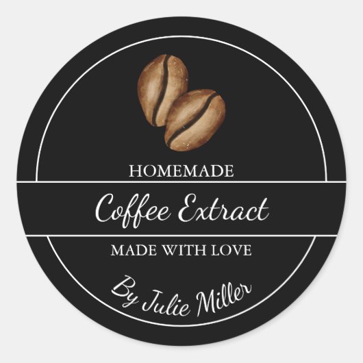 Einfache, hausgemachte Kaffeeextraktionsmarke Runder Aufkleber (Vorderseite)