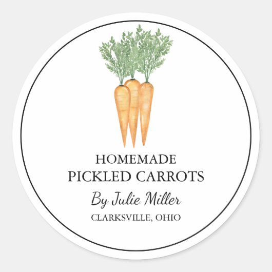 Einfache, hausgemachte Karottenleder Runder Aufkleber (Vorderseite)