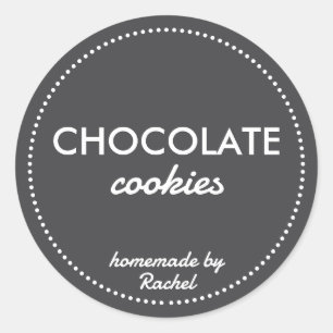 Einfache, hausgemachte Kekse Vintag Moderne Rustik Runder Aufkleber