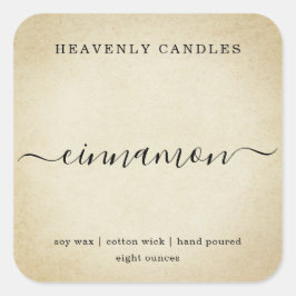 Einfache, hausgemachte Kerzen-Aufkleber Quadratischer Aufkleber