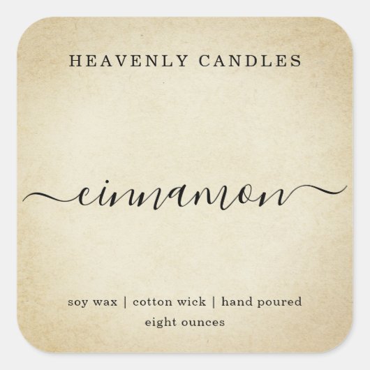 Einfache, hausgemachte Kerzen-Aufkleber Quadratischer Aufkleber (Vorderseite)