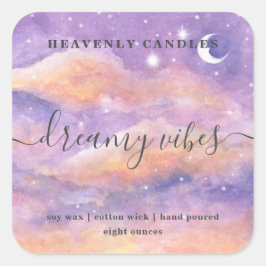 Einfache, hausgemachte Kerzen-Aufkleber Quadratischer Aufkleber