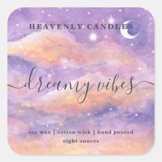 Einfache, hausgemachte Kerzen-Aufkleber Quadratischer Aufkleber (Vorderseite)