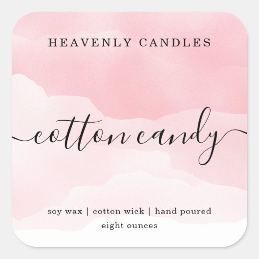 Einfache, hausgemachte Kerzen-Aufkleber Quadratischer Aufkleber (Vorderseite)