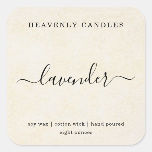 Einfache, hausgemachte Kerzen-Aufkleber Quadratischer Aufkleber (Vorderseite)