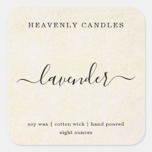 Einfache, hausgemachte Kerzen-Aufkleber Quadratischer Aufkleber