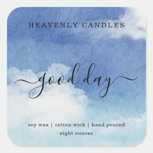 Einfache, hausgemachte Kerzen-Aufkleber Quadratischer Aufkleber (Vorderseite)