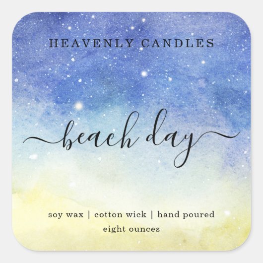 Einfache, hausgemachte Kerzen-Aufkleber Quadratischer Aufkleber (Vorderseite)