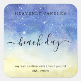 Einfache, hausgemachte Kerzen-Aufkleber Quadratischer Aufkleber