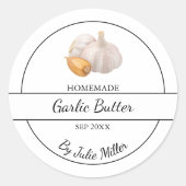 Einfache, hausgemachte Knoblauchblutkennzeichnung Runder Aufkleber (Vorderseite)