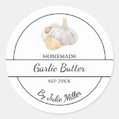 Einfache, hausgemachte Knoblauchblutkennzeichnung Runder Aufkleber (Vorderseite)