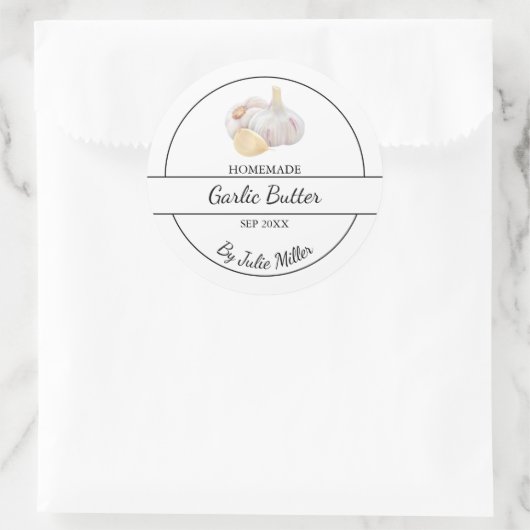 Einfache, hausgemachte Knoblauchblutkennzeichnung Runder Aufkleber (Tasche)