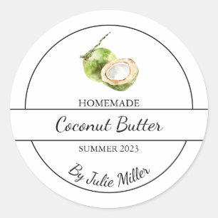 Einfache, hausgemachte Kokosbutter / Marmelade Runder Aufkleber