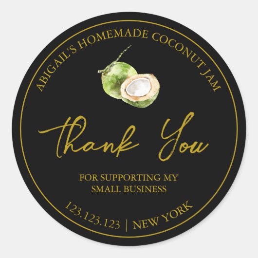 Einfache, hausgemachte Kokosnuss-Marmelade Danke-L Runder Aufkleber (Vorderseite)
