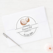 Einfache, hausgemachte Kokosnuss-Ölmarke Runder Aufkleber (Umschlag)