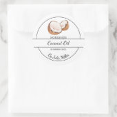 Einfache, hausgemachte Kokosnuss-Ölmarke Runder Aufkleber (Tasche)