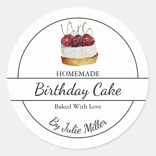 Einfache, hausgemachte Konditorei Runder Aufkleber (Vorderseite)