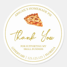 Einfache hausgemachte Kuchen-Kuchen Dankeschön Lab Runder Aufkleber