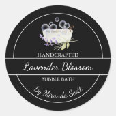 Einfache, hausgemachte Lavendel-Blase-Marke Runder Aufkleber (Vorderseite)