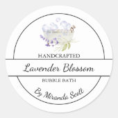Einfache, hausgemachte Lavendel-Blase-Marke Runder Aufkleber (Vorderseite)