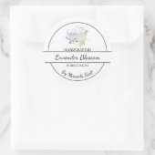 Einfache, hausgemachte Lavendel-Blase-Marke Runder Aufkleber (Tasche)