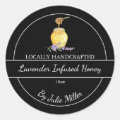 Einfache, hausgemachte Lavendel mit Honey-Label Runder Aufkleber (Vorderseite)