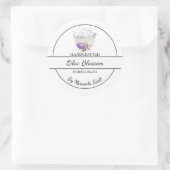 Einfache hausgemachte Lilac-Blase-Badewanne Runder Aufkleber (Tasche)