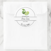 Einfache, hausgemachte Limone Jam-Label Runder Aufkleber (Tasche)