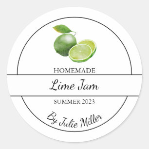 Einfache, hausgemachte Limone Jam-Label Runder Aufkleber