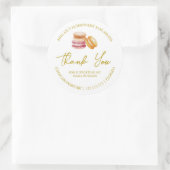 Einfache hausgemachte Macaron Danke Label Runder Aufkleber (Tasche)