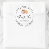 Einfache hausgemachte Macaron Danke Label Runder Aufkleber (Tasche)